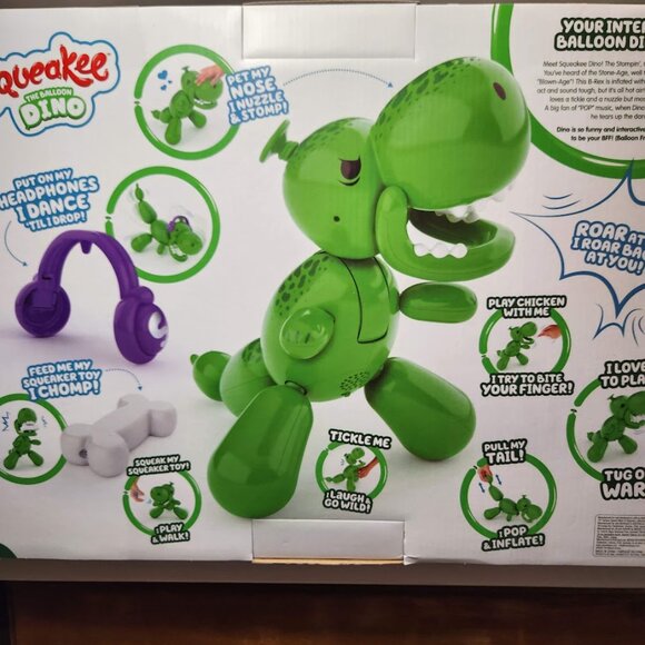 NEW Squeakee The Balloon Dino Interactive Dinosaur Pet Toy Stomps & Roars NIB Ov - Picture 12 of 17